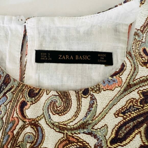 Zara Paisley Print Sleeveless A Line Dress Size S Small Multicolor - Picture 4 of 9